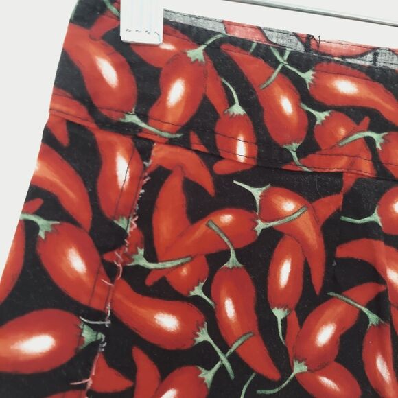 Womens Shorts Swim Board Short size 7 Chili Pepper Print Cotton Pocket - Picture 5 of 12